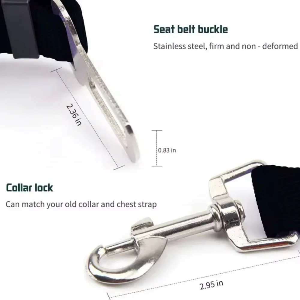 Adjustable Pet Car Seat Belt – Safety Harness Leash for Dogs & Cats